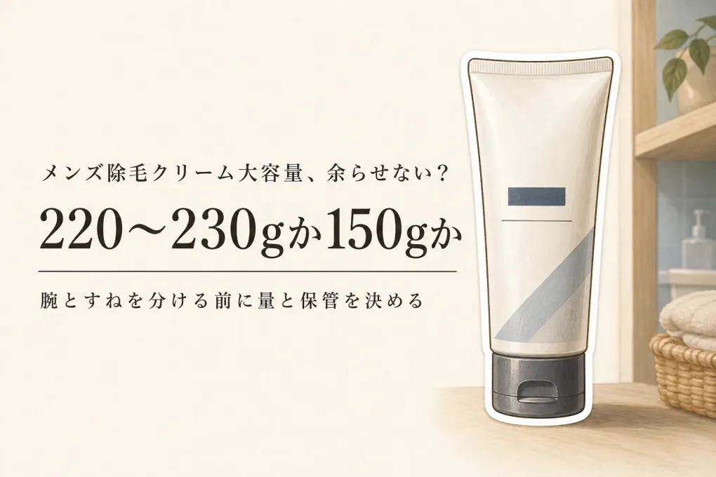 メンズ除毛クリーム大容量と150g単品を比較｜腕・すねを分けて使う量と保管